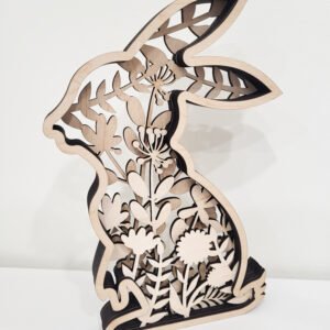 Medinis kiškis Velykų ir pavasario dekorui namams